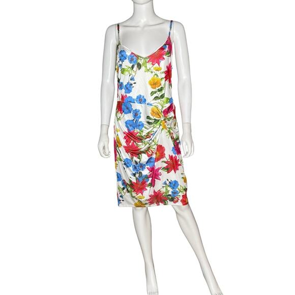 GUESS Women's Chiara Floral Twist-Front Sleeveless Dress Dreamy Fields Sz 14 NWT - Picture 2 of 9